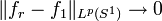 \lVert f_{r}-f_{1}\rVert_{L^{p}(S^{1})}\rightarrow 0