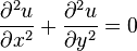 \frac{\partial^2 u}{\partial x^2} + \frac{\partial^2 u}{\partial y^2} = 0