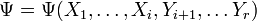 \Psi = \Psi \big( X_1, \dots, X_i, Y_{i+1}, \dots Y_r \big) \,