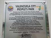 The Park's inauguration plate.