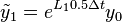\tilde y_1 = e^{L_1 0.5 \Delta t} y_0