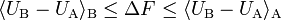 \langle U_\text{B} - U_\text{A} \rangle_\text{B} \le \Delta F \le \langle U_\text{B} - U_\text{A} \rangle_\text{A}