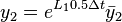 y_2 = e^{L_1 0.5 \Delta t} \bar y_2