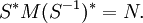 S^* M (S^{-1})^* = N. \,