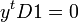 y^t D 1 = 0