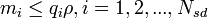 m_i \leq q_i\rho, i = 1, 2, ..., N_{sd}