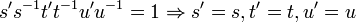 s's^{-1}t't^{-1}u'u^{-1} = 1 \Rightarrow s' = s, t' = t, u' = u