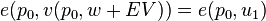 e(p_0,v(p_0,w+EV)) = e(p_0,u_1)