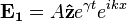 \mathbf{E_1} = A \mathbf{\hat{z}} e^{\gamma t} e^{i k x}