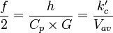 \frac{f}{2} = \frac{h}{C_p\times G} = \frac{k'_c}{V_{av}}