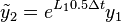 \tilde y_2 = e^{L_1 0.5 \Delta t} y_1