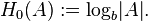 H_0(A) := \mathrm{log}_b \vert A \vert .