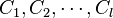 C_1, C_2, \cdots, C_l