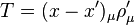T = (x-x')_\mu \rho'_\mu \,