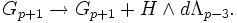 G_{p+1}\rightarrow G_{p+1}+H\wedge d\Lambda_{p-3} .