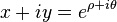 x + iy = e^{\rho+i\theta} \,