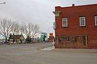 In Nanton, the two directions of Highway 2 are one-way streets, approximately 160 m (520 ft) apart. A free-flowing bypass of the town is proposed.