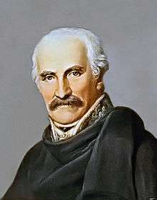 Portrait of Gebhard von Blücher in a dark cloak with military collar showing