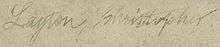 Signature of Christopher Layton