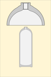 The cylinder neck has been machined, and the threaded hole for the cylinder valve is shown