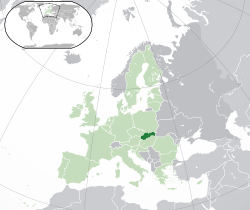 Location of &nbsp;Slovakia&nbsp;&nbsp;(dark green)–&nbsp;in Europe&nbsp;&nbsp;(green &&nbsp;dark grey)–&nbsp;in the European Union&nbsp;&nbsp;(green)&nbsp; –&nbsp; [Legend]