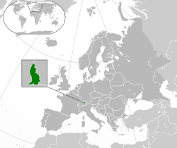 Location of &nbsp;Liechtenstein&nbsp;&nbsp;(green)in Europe&nbsp;&nbsp;(dark grey)&nbsp; –&nbsp; [Legend]