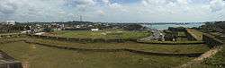 A panoramic view of a cricket stadium