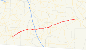 Map of southern Georgia with SR 122 highlighted in red