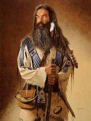 As no known photograph of Roberts exists, many artists have attempted to capture his image based on descriptions by some of his colleagues. This painting by Russ Docken portrays Roberts posing with his rifle.