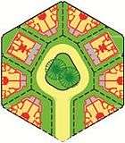 plan of a small courtyard neighbourhood.
