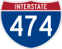 Interstate 474 marker