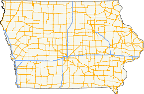 The state of Iowa is served by over 10,000 miles (16,000 km) of primary roads. The roads are spaced out evenly across the state, with clusters of primary roads near population centers.