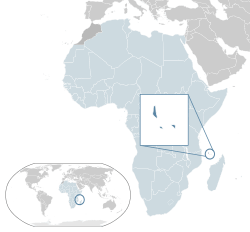 Location of the Comoros (dark blue)– in Africa (light blue & dark grey)– in the African Union (light blue)