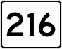 State Route 216 marker