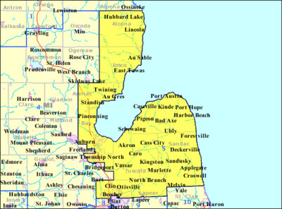 Map of the 5th Congressional District of Michigan from 1993 to 2003
