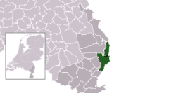 Highlighted position of Venlo in a municipal map of Limburg