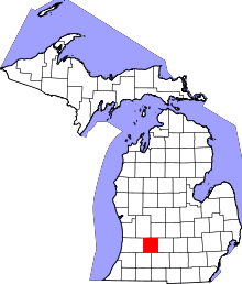 Map of Michigan highlighting Barry County