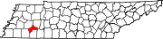 State map highlighting Chester County