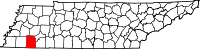 State map highlighting Hardeman County