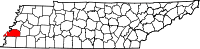 State map highlighting Tipton County