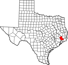 State map highlighting Liberty County