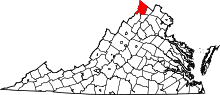State map highlighting Frederick County