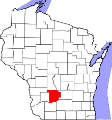 State map highlighting Sauk County