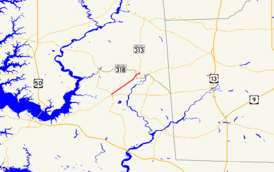 A map of the inland Eastern Shore of Maryland showing major roads. Maryland Route 307 runs from Hurlock to Federalsburg.