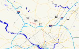 A map of southern Montgomery County, Maryland showing major roads. Maryland Route 547 runs from North Bethesda to Kensington.