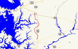 A map of northern Talbot County and southern Queen Anne's County, Maryland showing major roads. MD 662 consists of multiple sections along US 50 between Easton and Wye Mills.