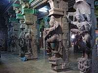 sculptures in a hall