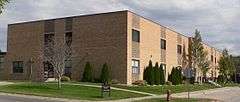 Two-story brick building, probably built in 1960s