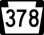 PA Route 378 marker