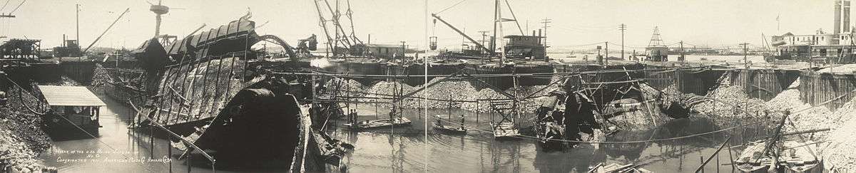 shipwrekc in a cofferdam